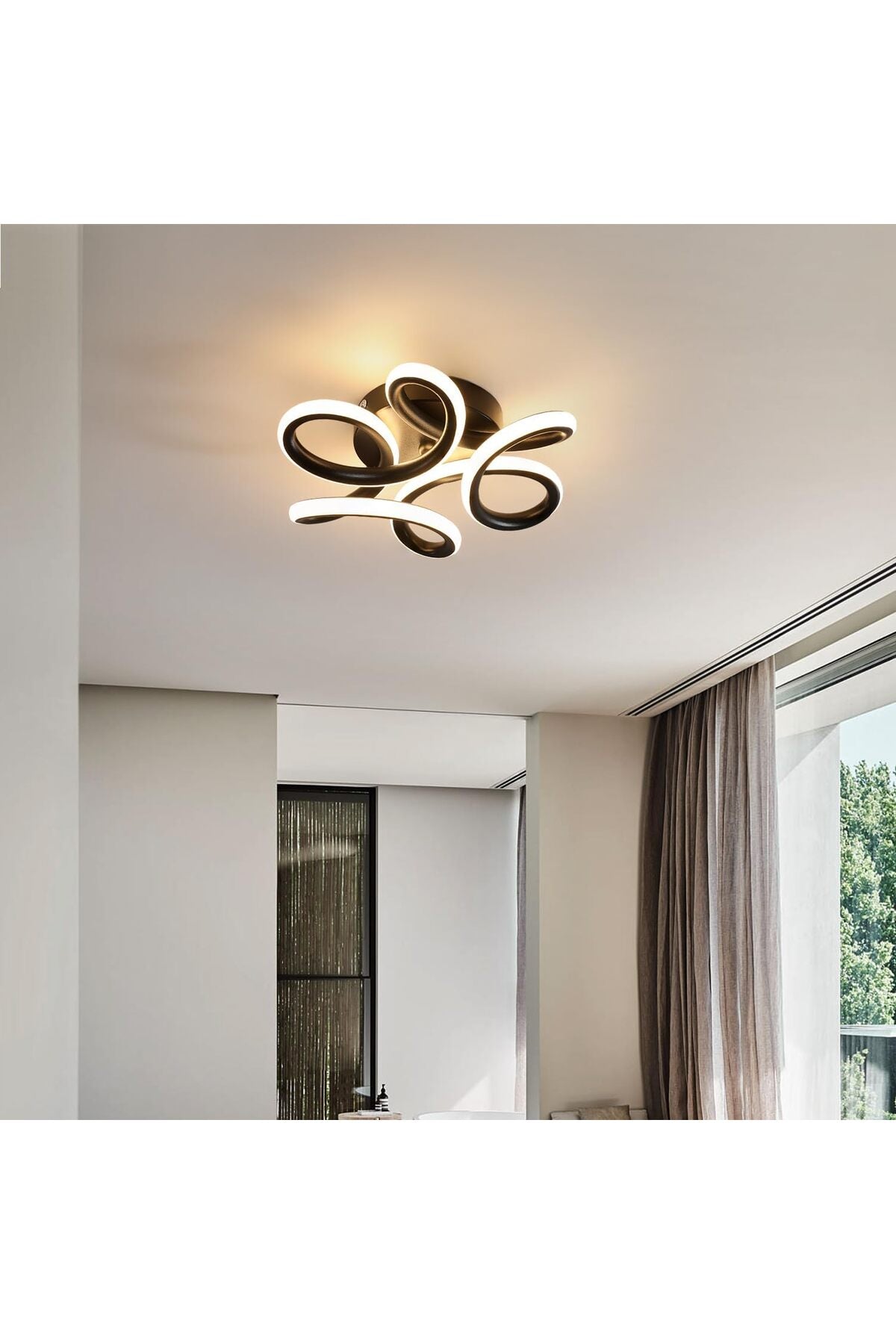 Plafonieră LED neagră 27 W, 3 temperaturi de culoare, Ø27 cm