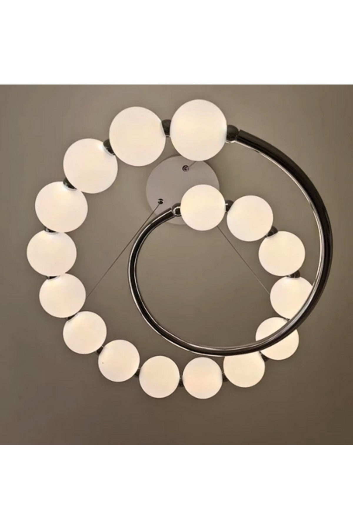 Pendul LED modern cromat, cu telecomandă
