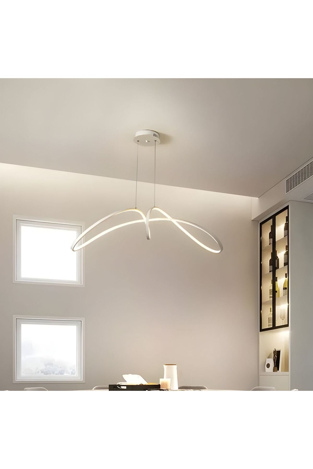Plafonieră LED 108 W, 5000 lm, Wi-Fi, telecomandă, 3 culori, 93 cm, alb