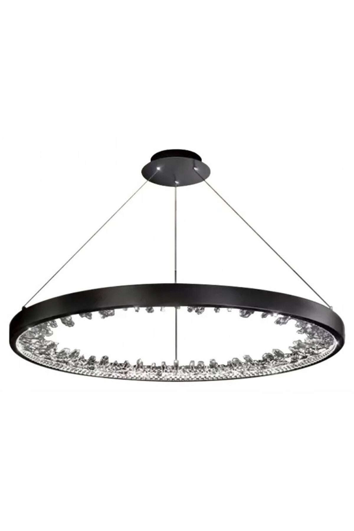 Plafonieră LED neagră, Wi-Fi, telecomandă, dimabilă, 3 culori, Ø40 cm