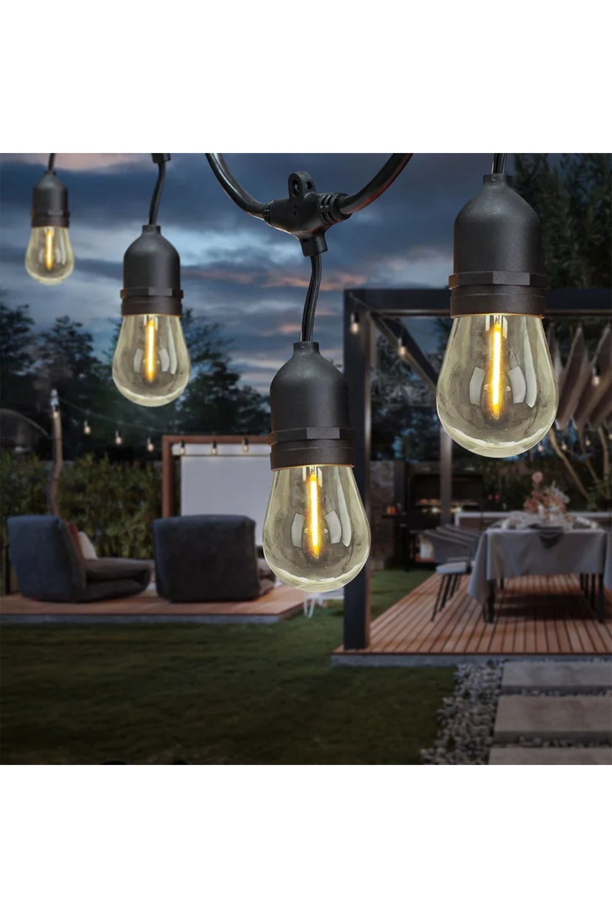Cablu pentru ghirlandă de exterior, 10 m, 15 dulii, cupru 2x1 mm, 1500 W