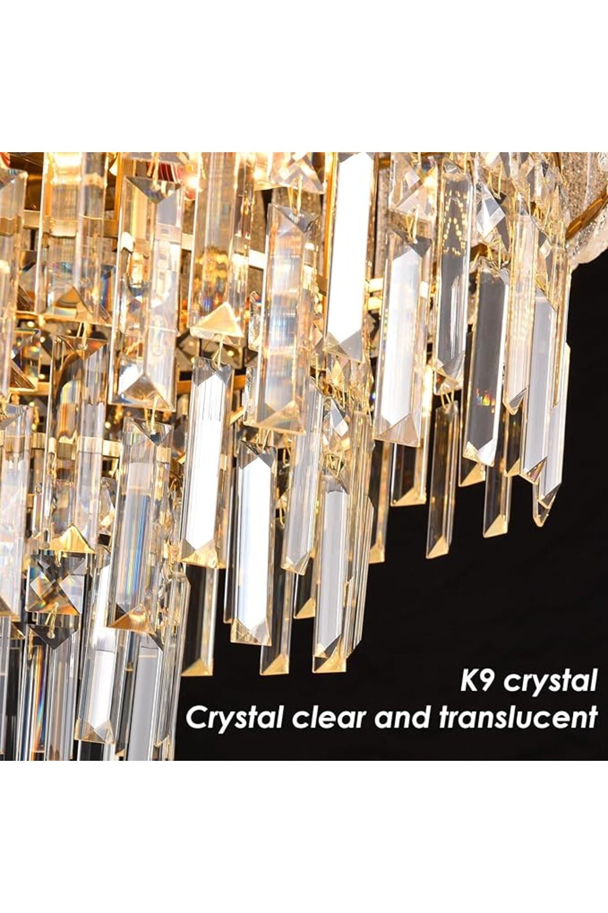 Candelabru modern din cristal și metal, Ø55 cm, 12 x E14, înălțime 100 cm
