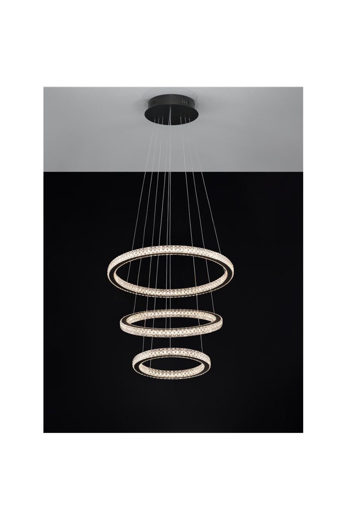 Candelabru LED din cristal, 126 W, dimabil, Wi-Fi, telecomandă, 60 cm