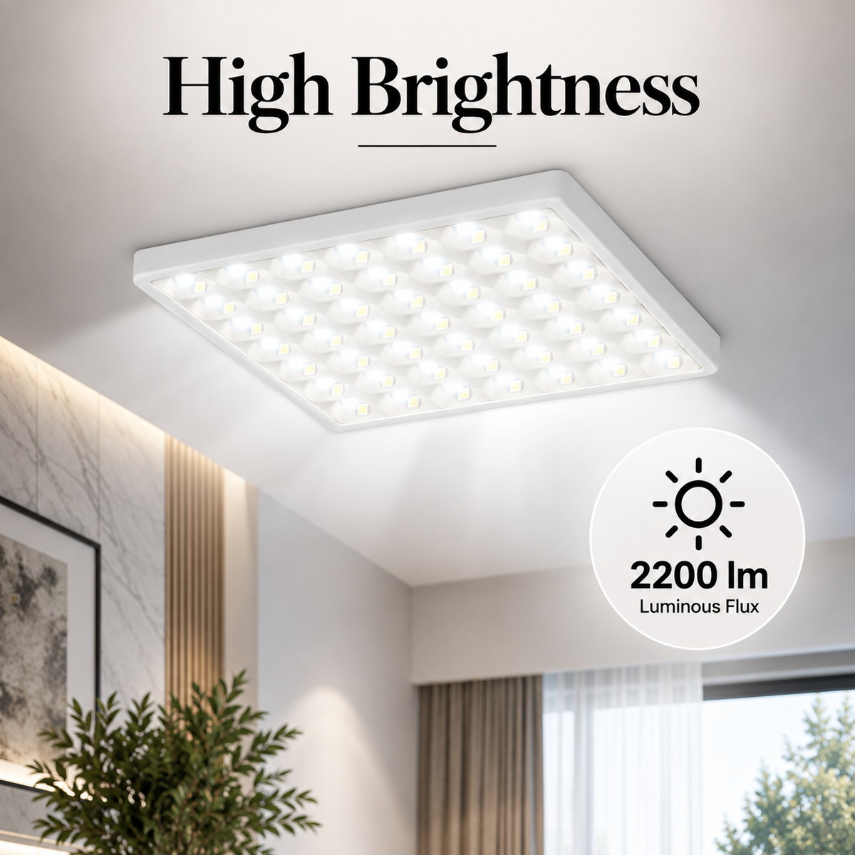 Spot LED încastrat alb, 17 cm, 22 W, 2200 lm, 3 culori de lumină