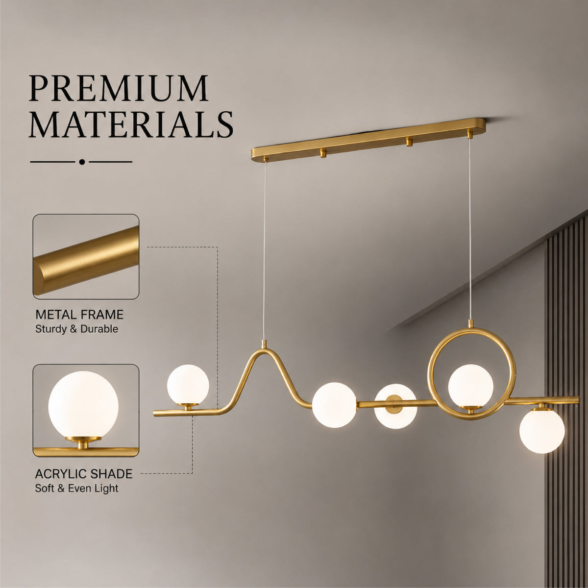 Lustră modernă mată din metal și acril, G9, 3 culori de lumină