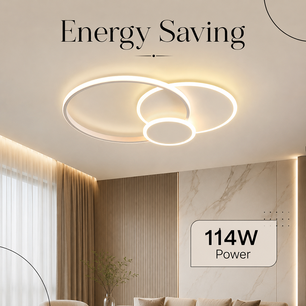 Plafonieră LED aurie, 70 cm, dimabilă Wi-Fi, cu telecomandă, 3 culori
