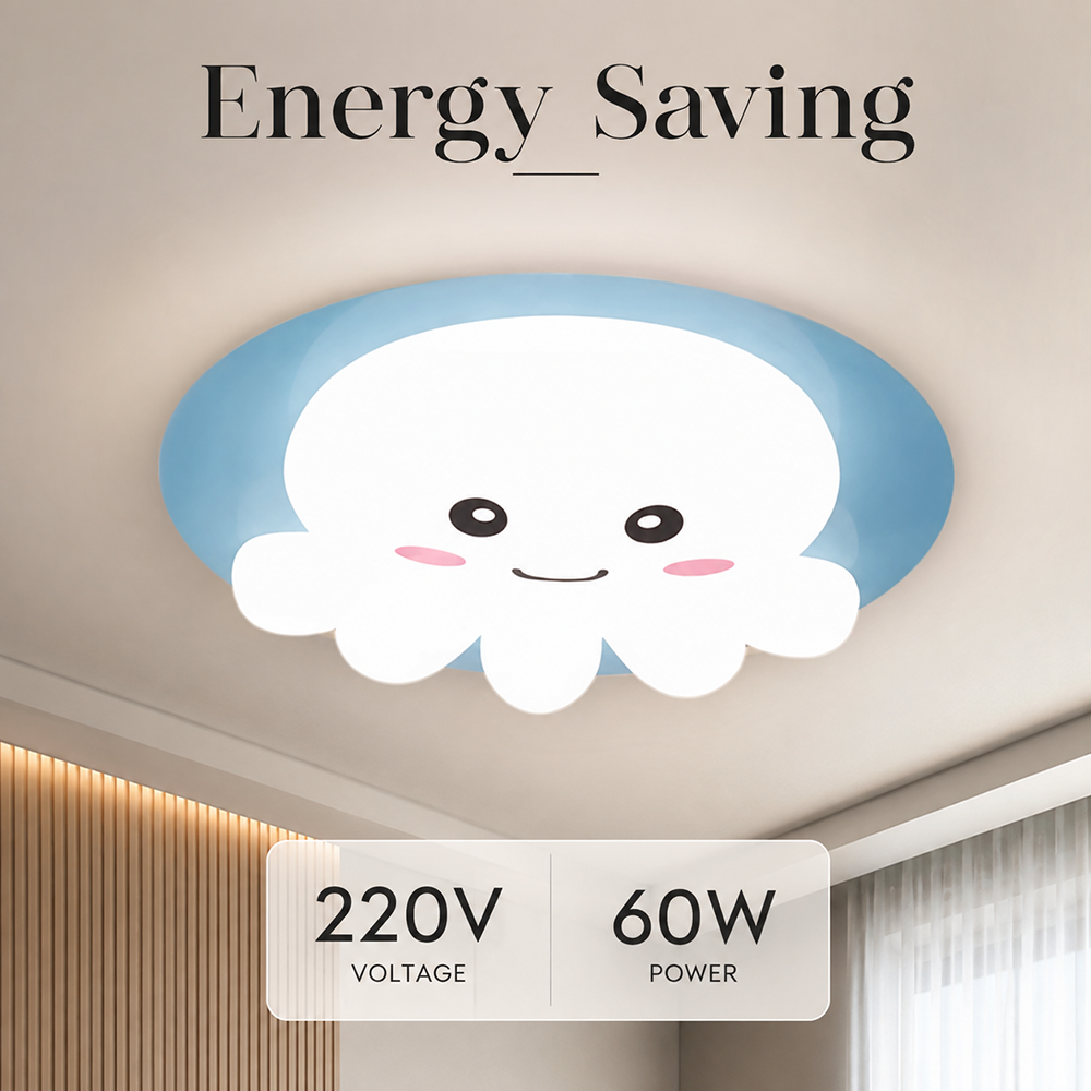 Plafonieră LED albastră, 50 cm, Wi-Fi, telecomandă, dimabilă, 3 culori