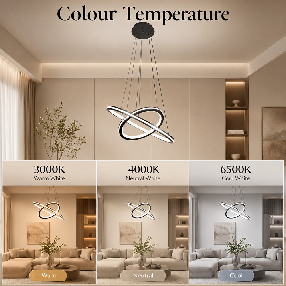 Plafonieră LED 98 W, Wi-Fi, telecomandă, 3 culori de lumină, 3500 lm