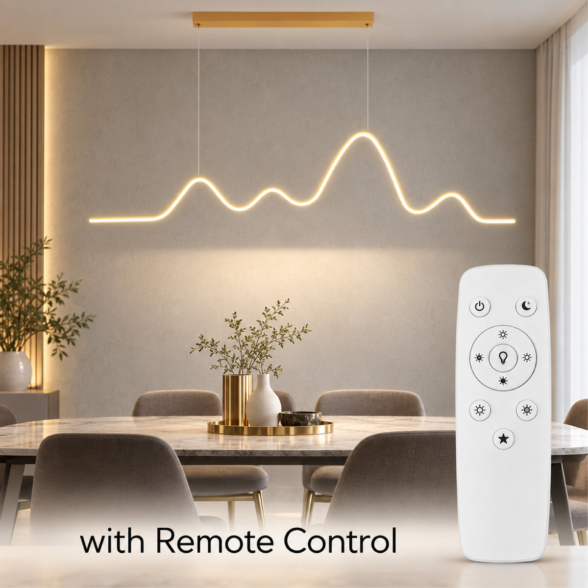 Plafonieră LED aurie, 64 W, Wi-Fi, telecomandă, dimabilă, 120 × 80 cm