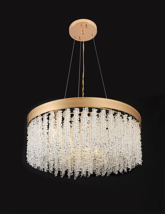 Candelabru LED din cristal, auriu, Ø 60 cm