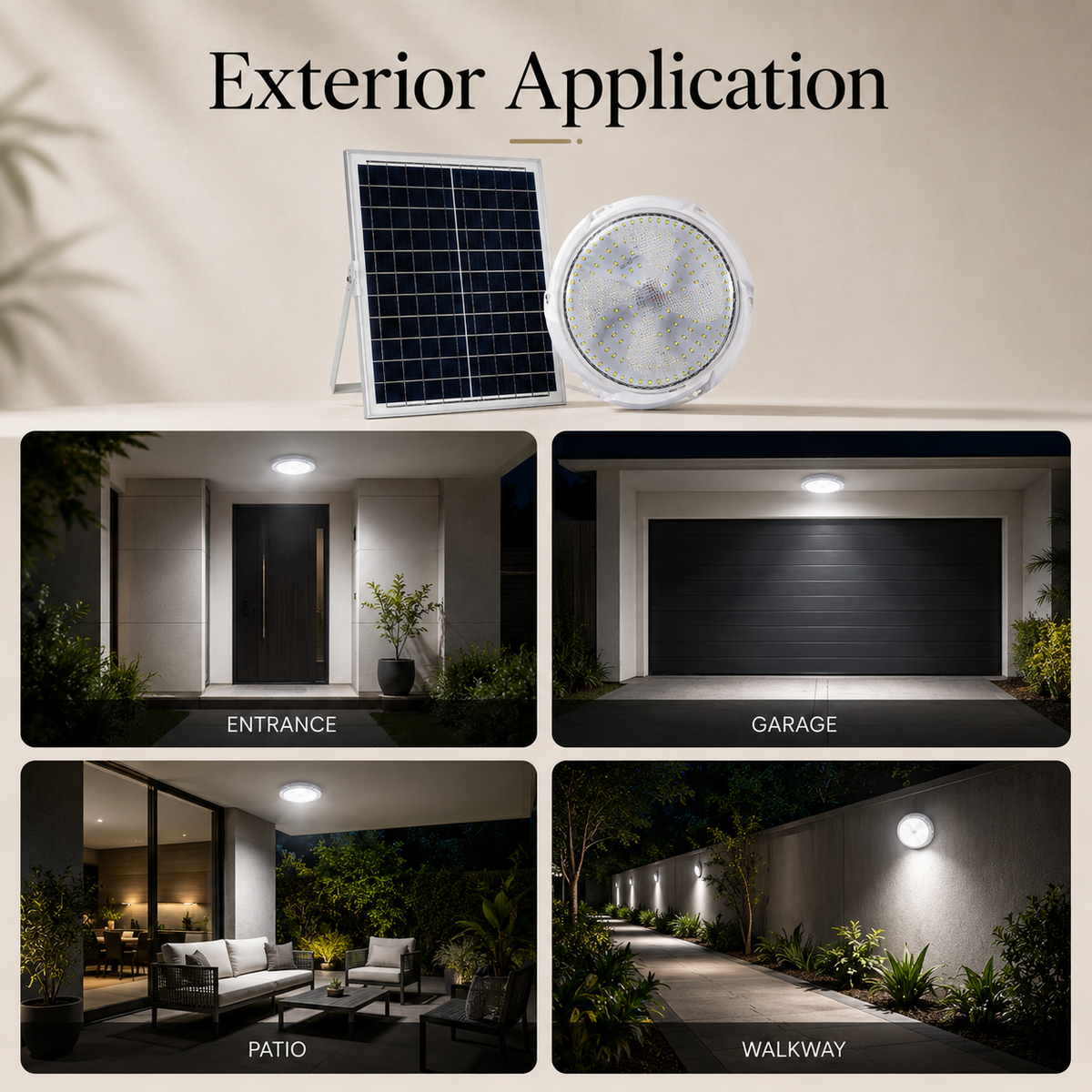 Lampă LED solară 100 W, IP65, cu telecomandă și 3 culori, alb