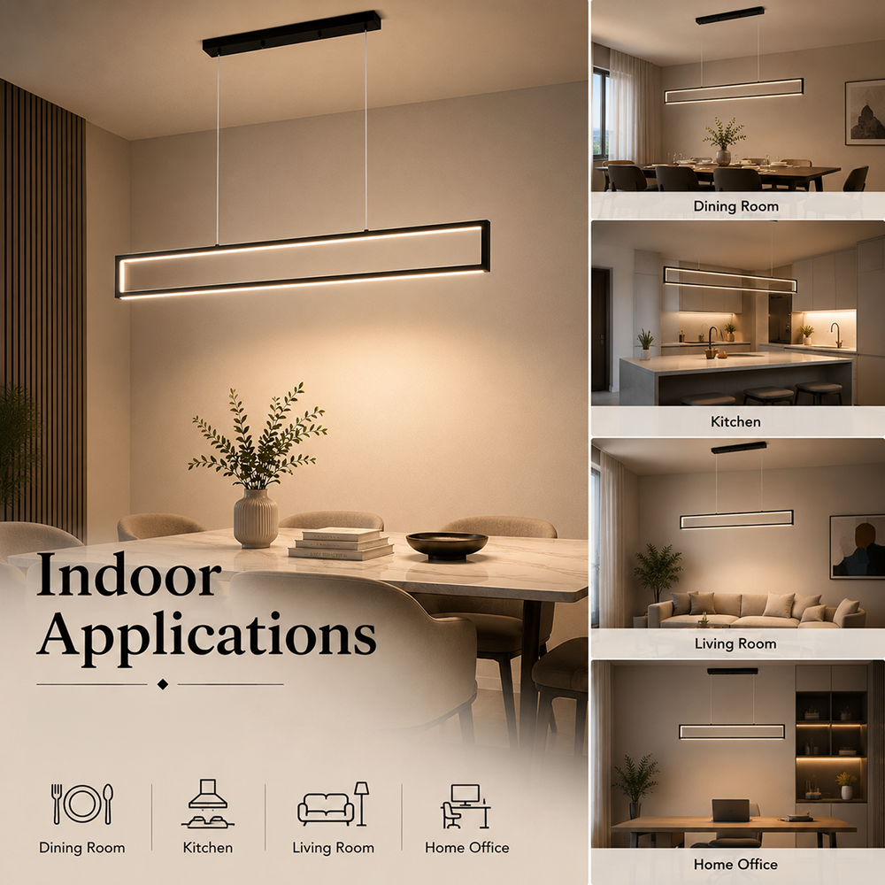 Plafonieră LED dimabilă 120 cm, Wi-Fi, telecomandă, 53 W, 3000 lm