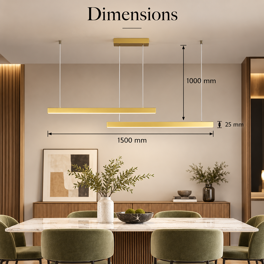 Candelabru LED modern 150 × 100 cm, cu telecomandă și 3 tonuri de lumină