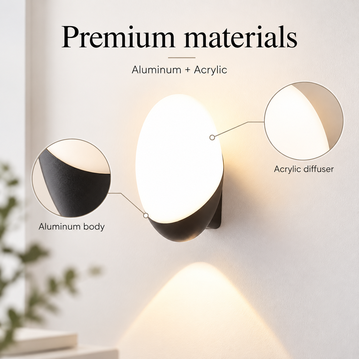 Aplică LED de exterior, 7 W, neagră, 3 temperaturi de culoare, 17 cm
