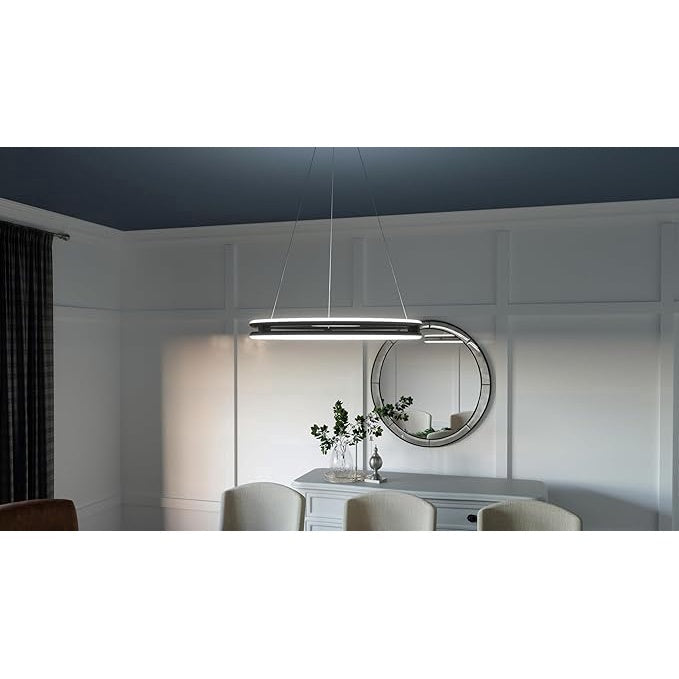 Pendul LED negru, 60 cm, dimabil, cu telecomandă, 3 culori de lumină