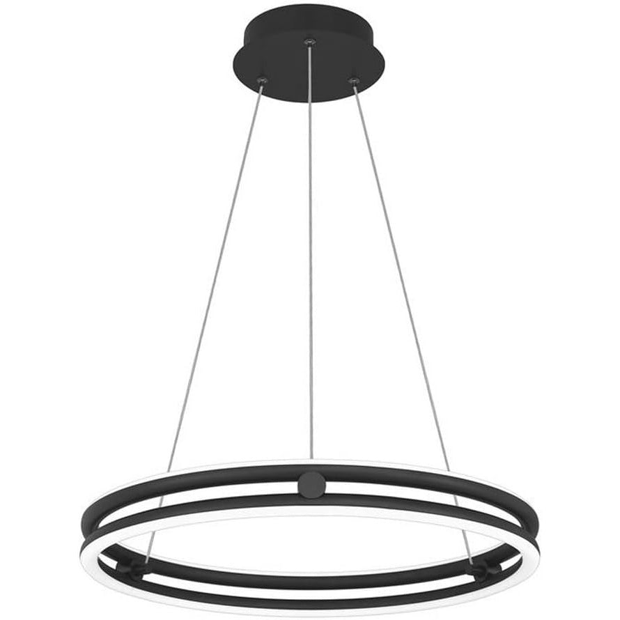 Pendul LED negru, 60 cm, dimabil, cu telecomandă, 3 culori de lumină
