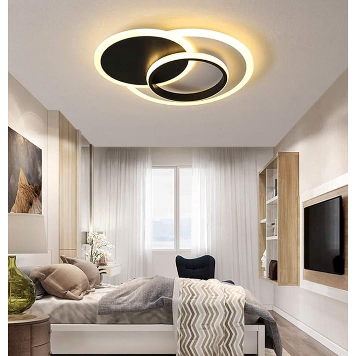 Plafonieră LED 53 cm, maro cafea, dimabilă, Wi-Fi și telecomandă