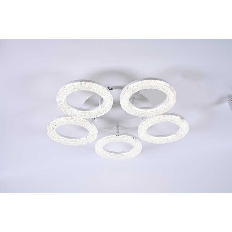 Plafonieră LED cu 5 brațe, 96 W, 5000 lm, dimabilă, Wi-Fi și telecomandă