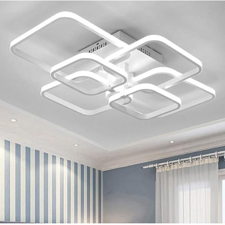 Plafonieră LED cu Wi-Fi și telecomandă, 3 culori, 76 × 17 × 61 cm