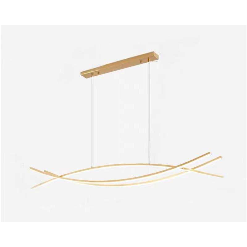 Plafonieră LED aurie 120 cm, 80 W, 3 culori, cu telecomandă