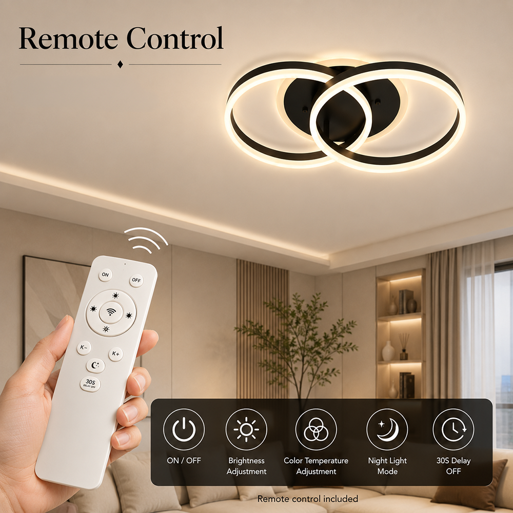 Plafonieră LED dimabilă 120 W, Wi-Fi și telecomandă, maro cafea