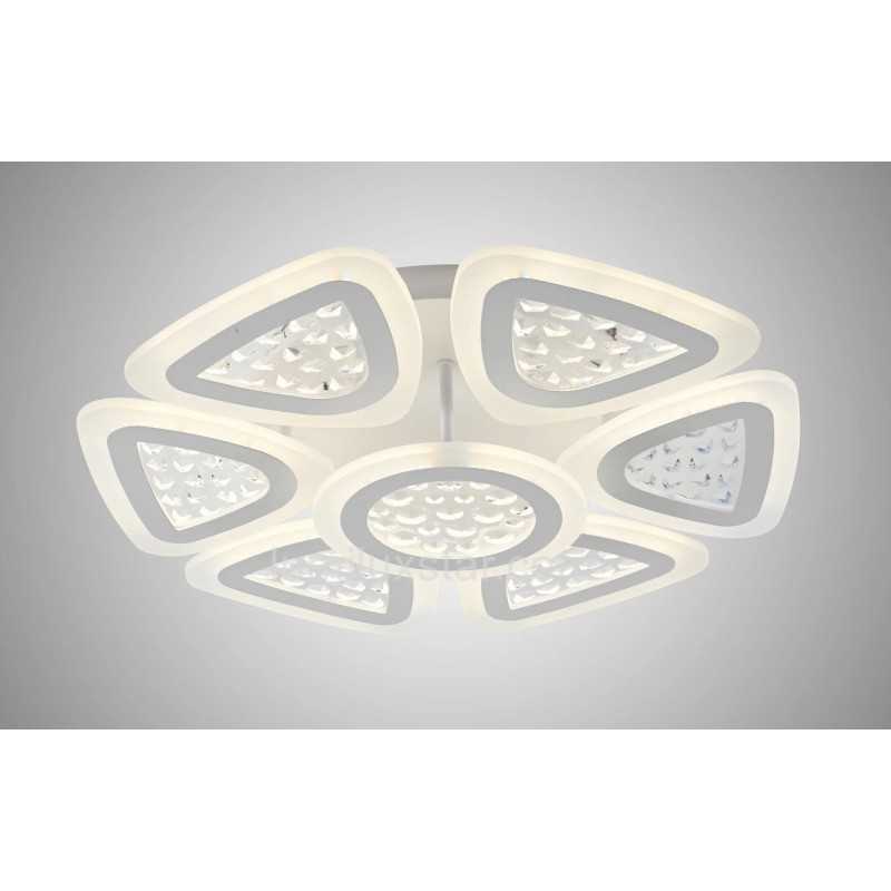 Plafonieră LED cu 7 lumini, dimabilă, Wi-Fi și telecomandă