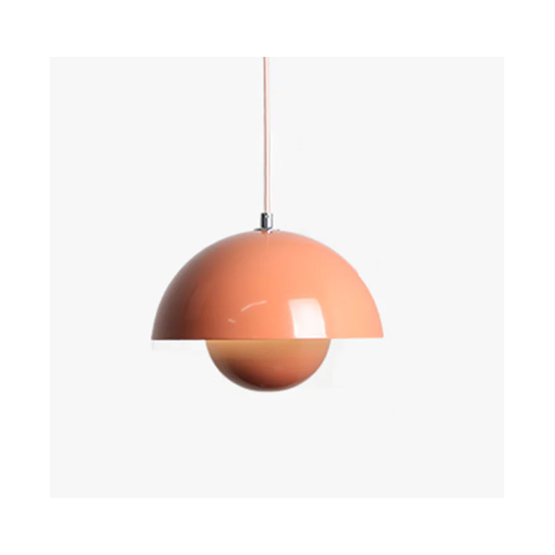 Pendul metalic roz E27, diametru 23 cm, înălțime 100 cm