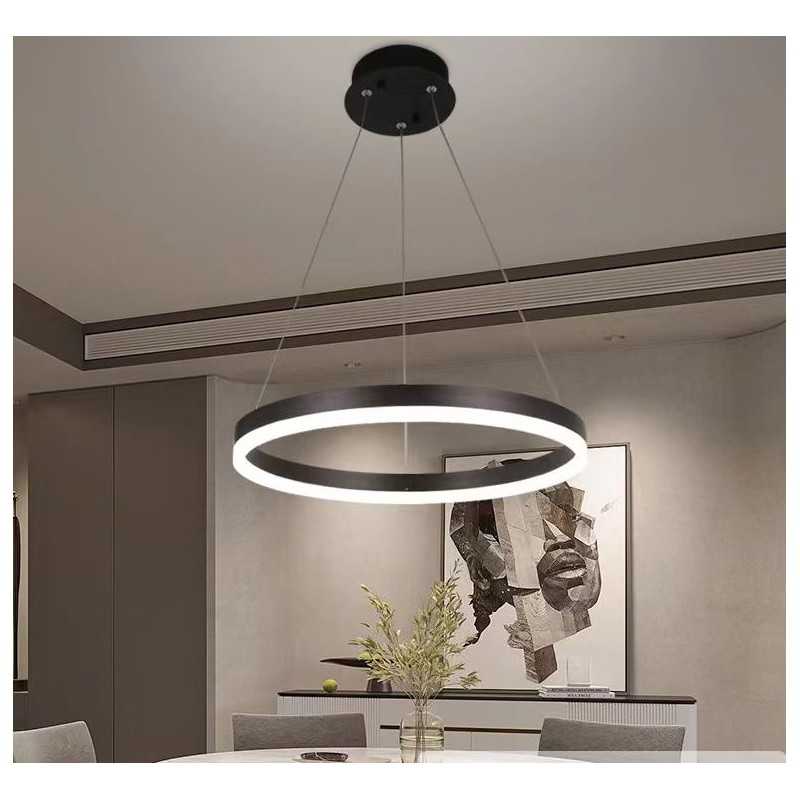 Plafonieră LED culoare cafea, Ø40 cm, dimabilă, Wi-Fi și telecomandă
