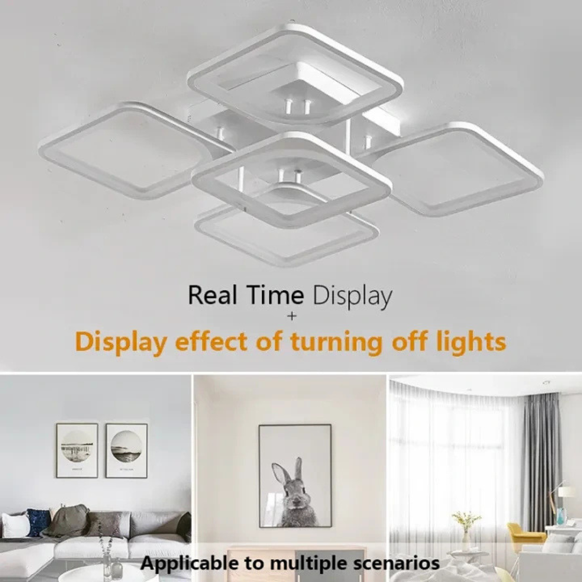 Plafonieră LED pătrată, cu telecomandă și intensitate reglabilă, 42 cm