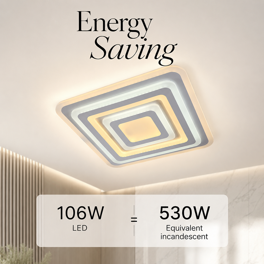 Aplică LED pătrată 50 cm pentru oglindă, dimabilă, Wi-Fi, telecomandă, albă