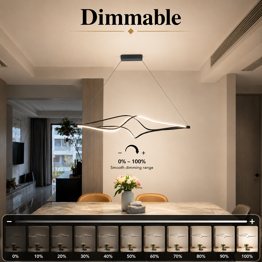 Plafonieră LED neagră, 120 cm, dimabilă, cu Wi-Fi și telecomandă