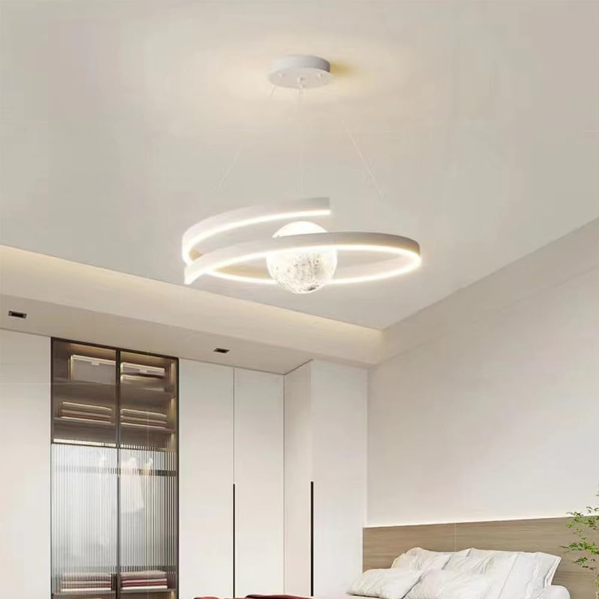 Plafonieră LED dimabilă cu telecomandă, albă, 48 × 100 cm