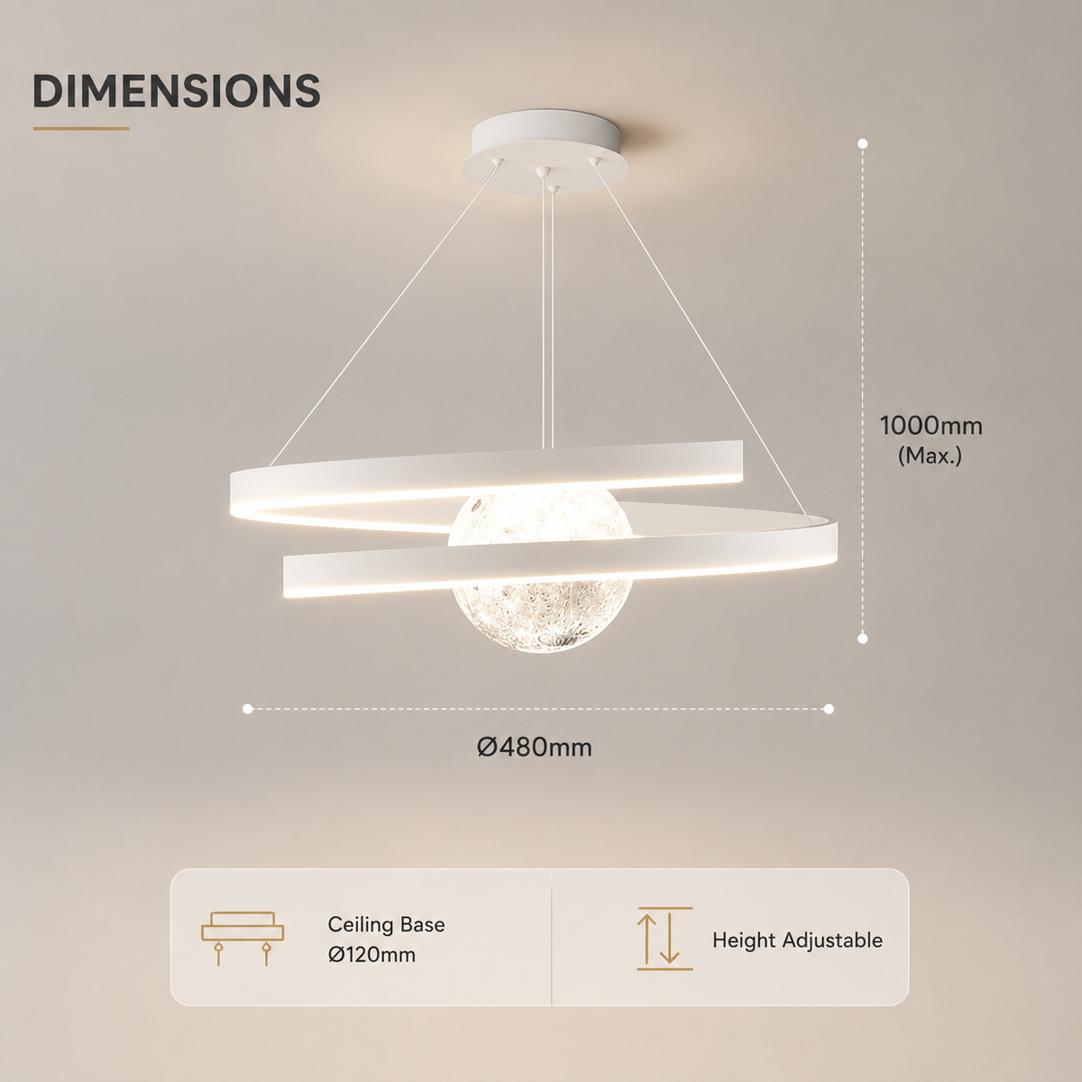 Plafonieră LED dimabilă cu telecomandă, albă, 48 × 100 cm