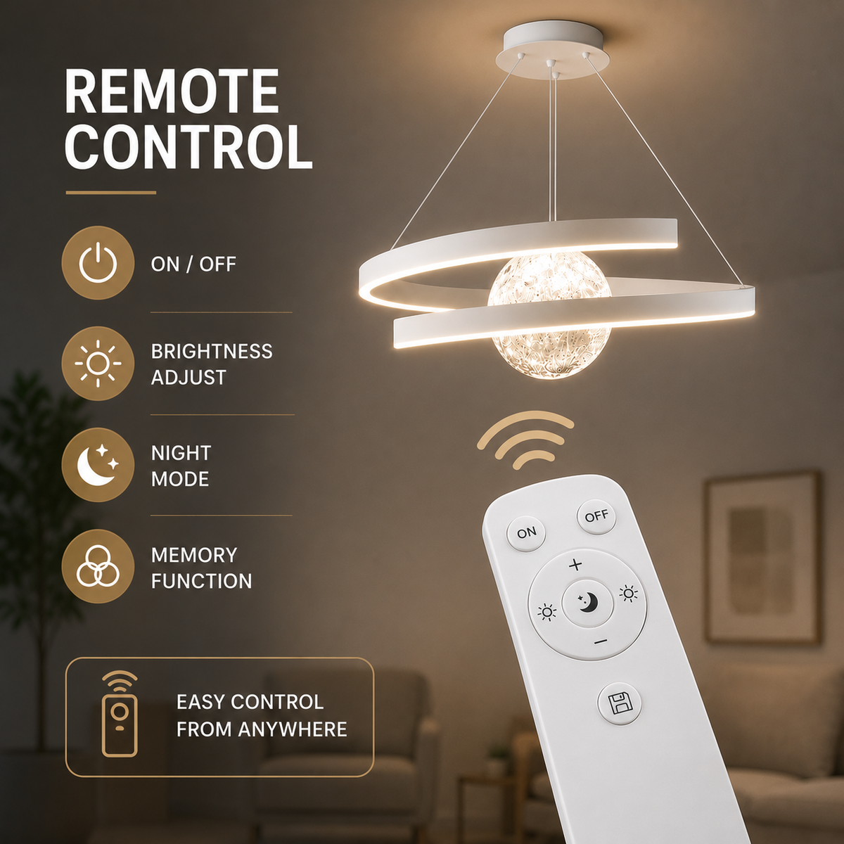 Plafonieră LED dimabilă cu telecomandă, albă, 48 × 100 cm