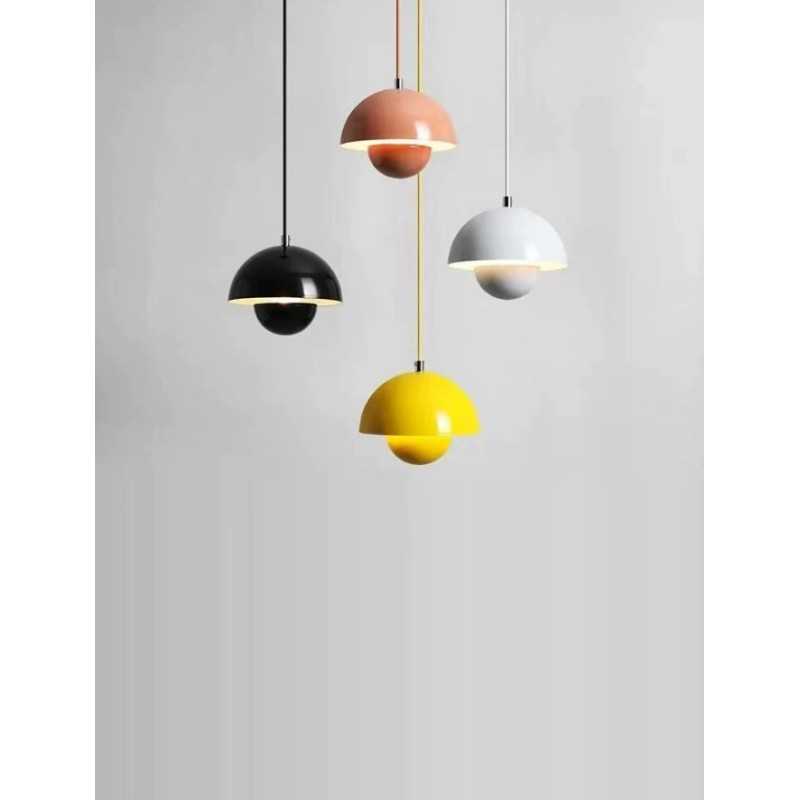 Lampă suspendată din metal, neagră, E27, 23 cm, fără bec inclus