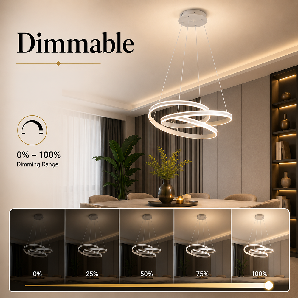 Plafonieră LED albă, 55 cm, dimabilă, cu Wi-Fi și telecomandă