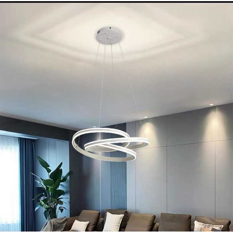 Plafonieră LED albă, 55 cm, dimabilă, cu Wi-Fi și telecomandă