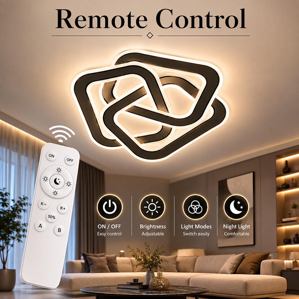 Plafonieră LED Moterna 48 cm, dimabilă, Wi-Fi, telecomandă, 3 culori