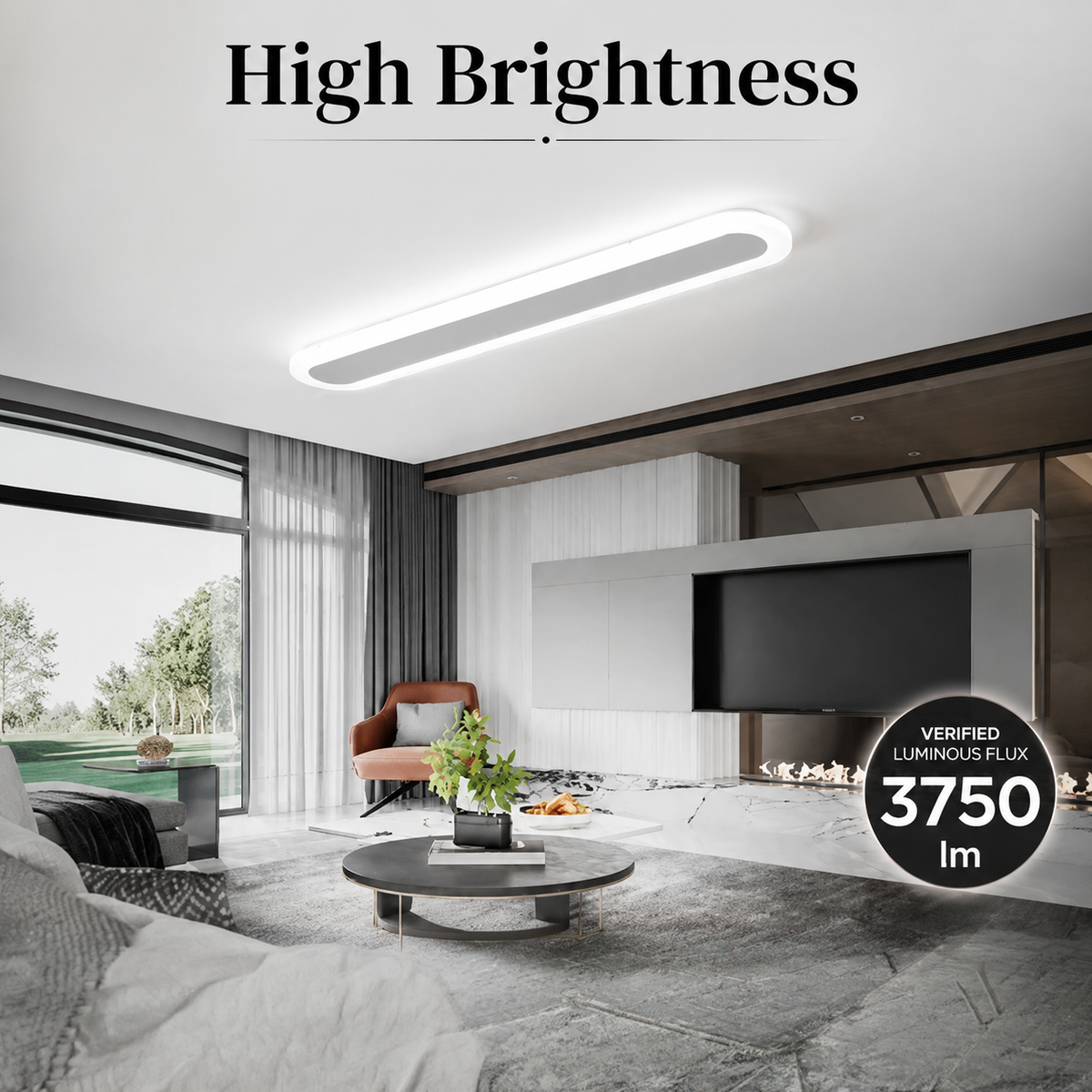 Plafonieră LED neagră, 40 cm, 30 W, 3750 lm, 3 temperaturi de culoare