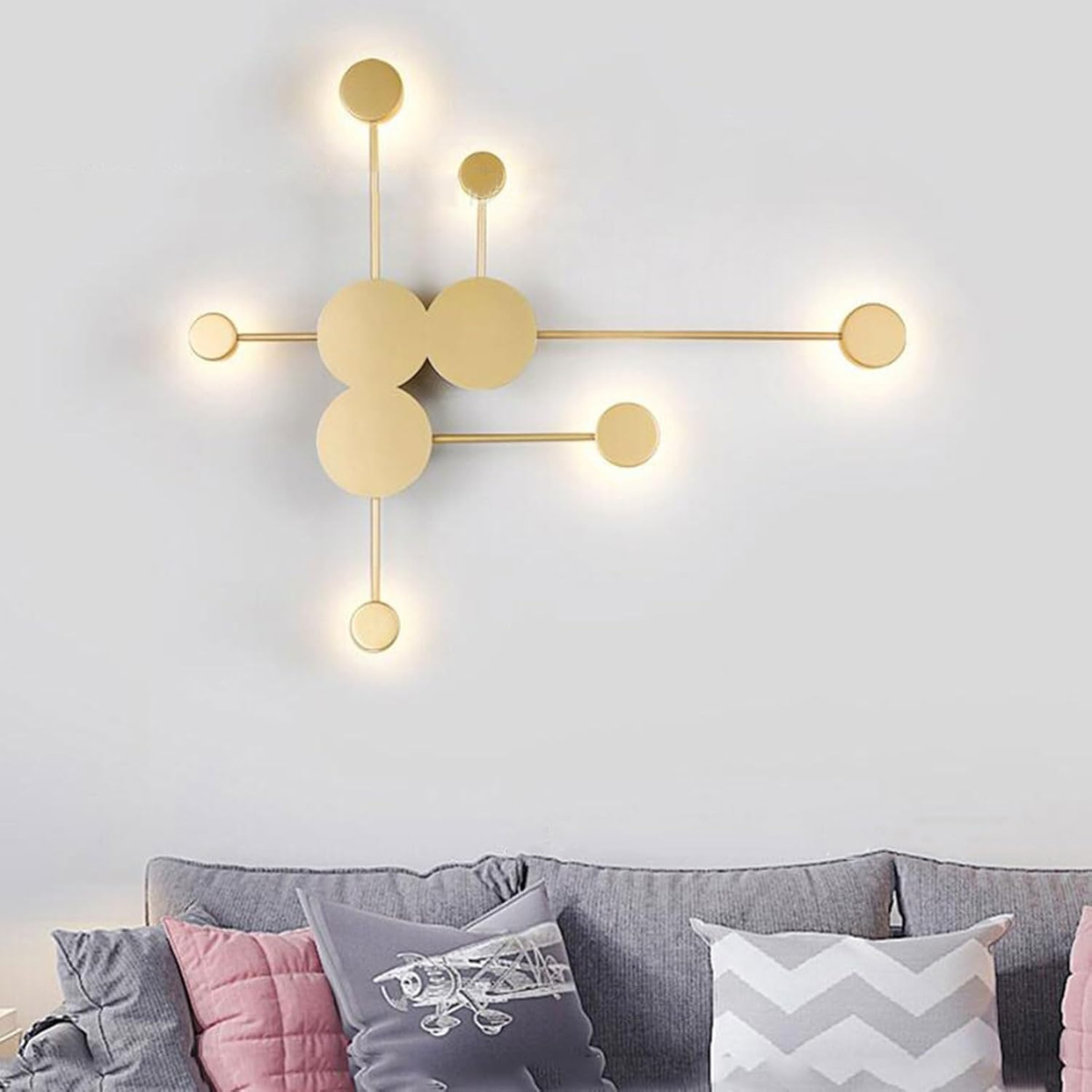 Plafonieră LED aurie, 3 temperaturi de culoare, 92 x 60 cm