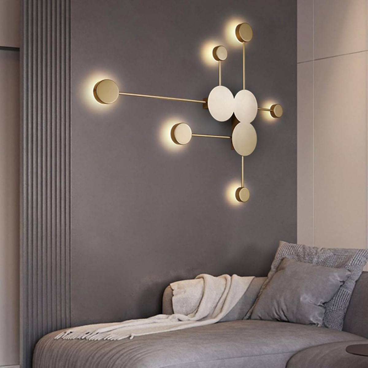 Plafonieră LED aurie, 3 temperaturi de culoare, 92 x 60 cm