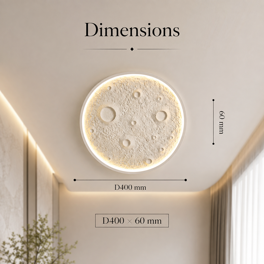 Plafonieră LED RGB 40 cm, design Lună, dimabilă, cu telecomandă