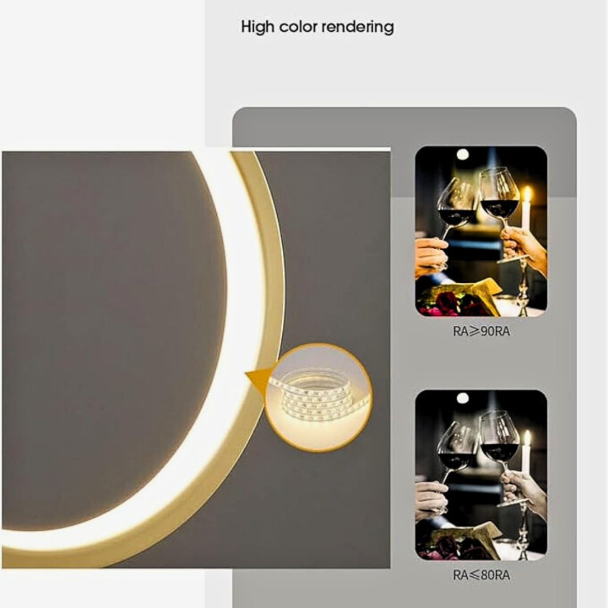Pendul LED auriu, 24 W, 1100 lm, Ø22 × 100 cm