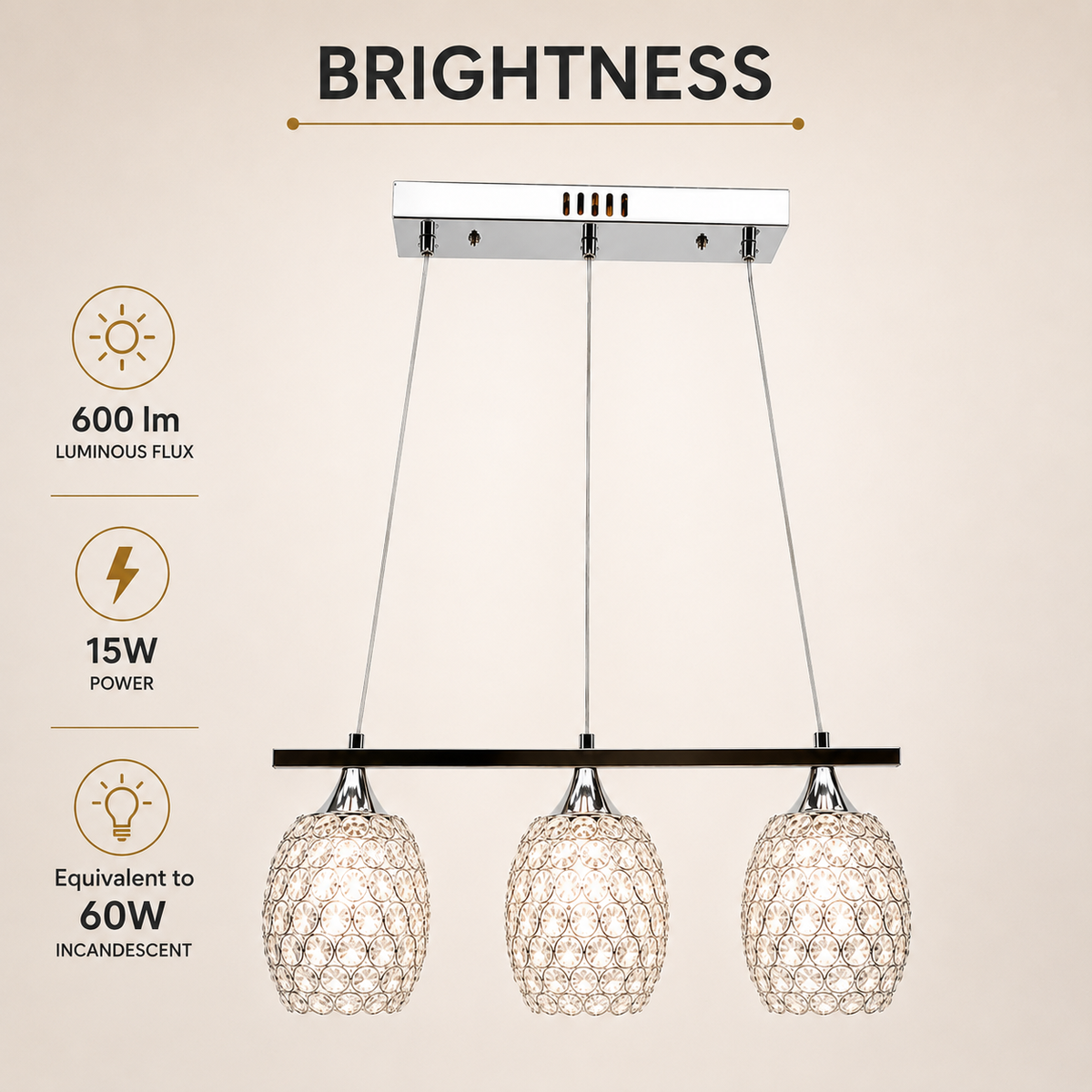 Aplică LED de perete, nichel, 15 W, 600 lm, dimabilă, cu telecomandă