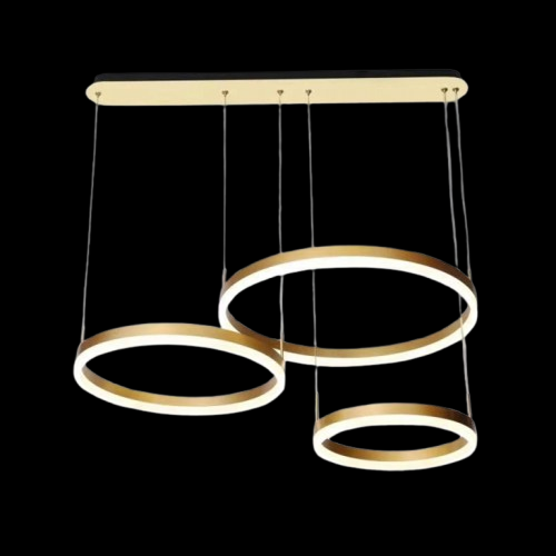 Pendul LED auriu 70 cm, dimabil, cu telecomandă, 3 temperaturi de culoare