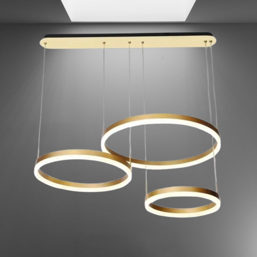 Pendul LED auriu 70 cm, dimabil, cu telecomandă, 3 temperaturi de culoare