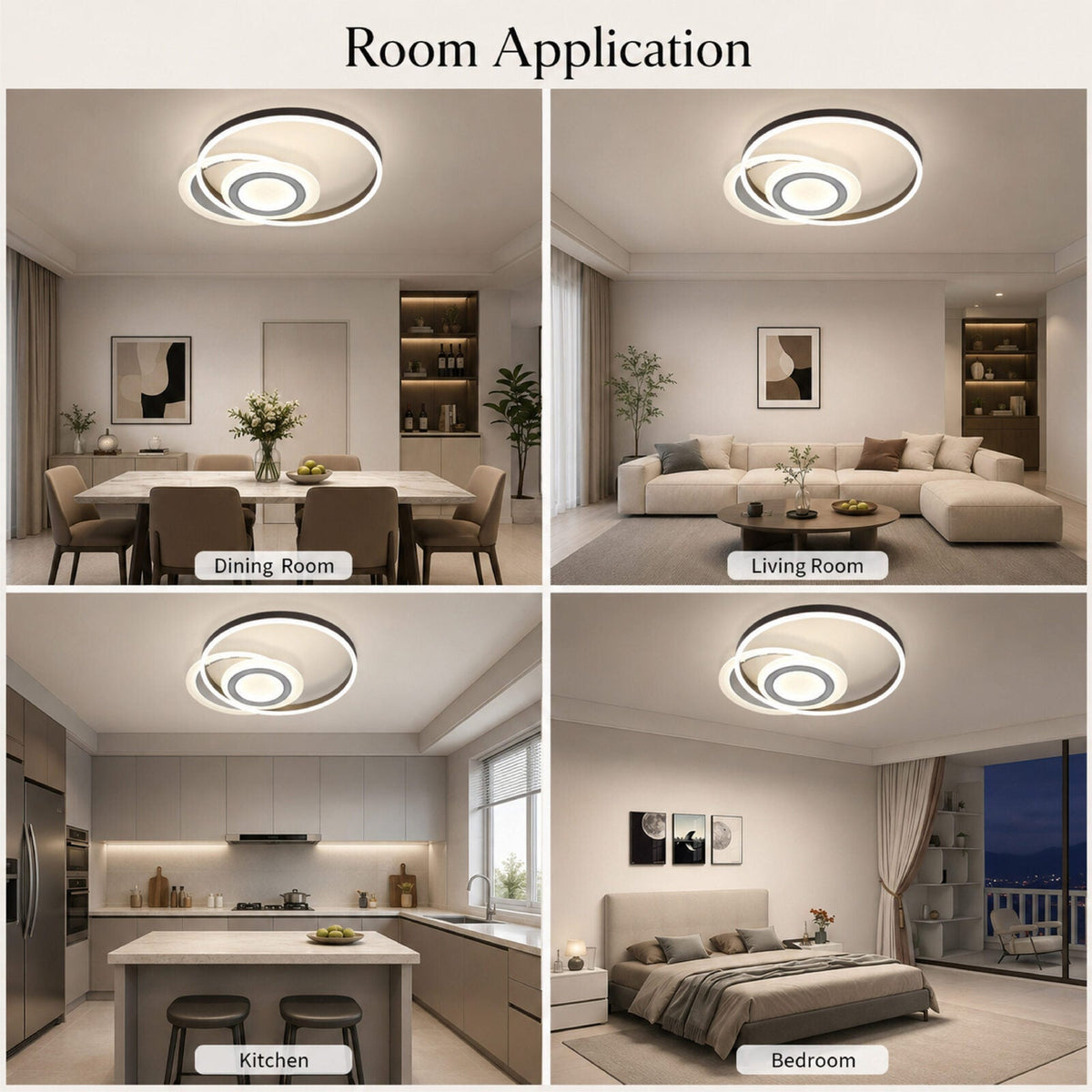 Plafonieră LED dimabilă 50 cm, Wi-Fi, telecomandă, 3 culori, 4800 lm