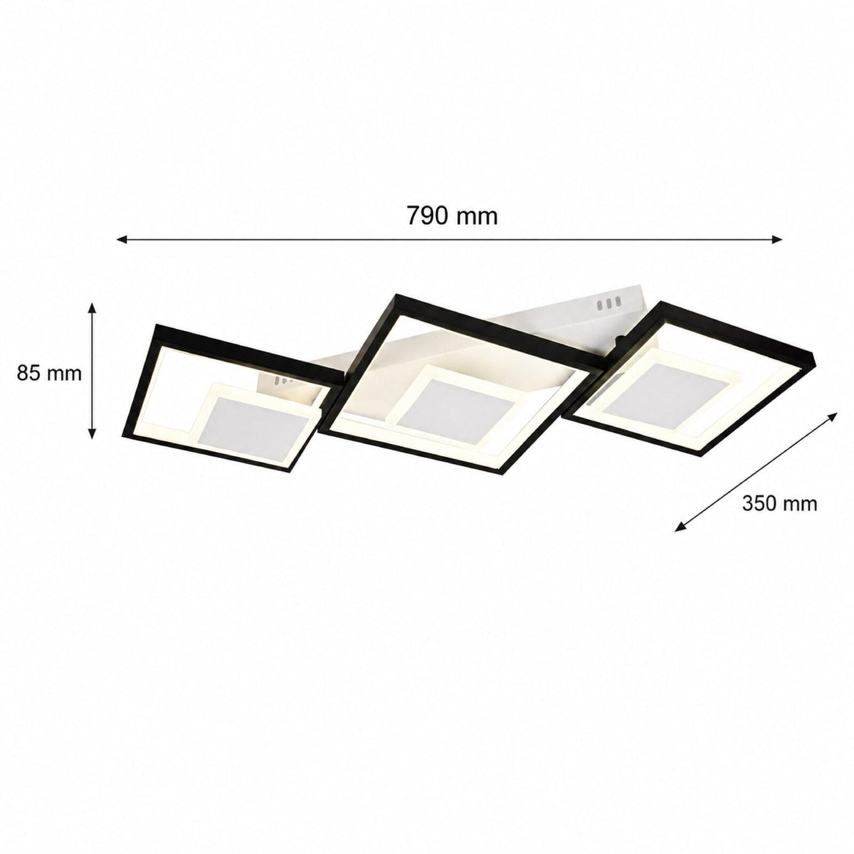 Plafonieră LED 78W, dimabilă, cu telecomandă, 4000 lm, cristal, 79x35 cm