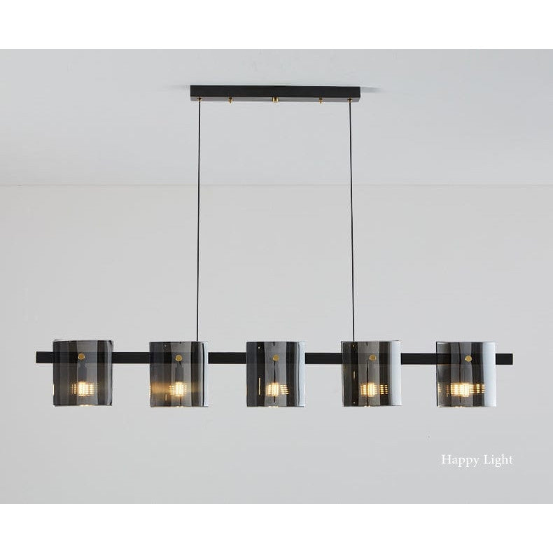 Plafonieră neagră 120 cm, 5 x G9, 3 culori de lumină