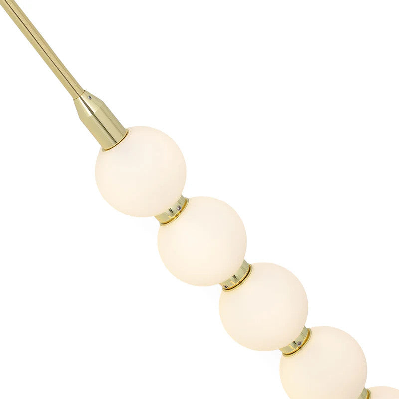Lustră LED aurie, 5 surse, 12 W, 3 culori, Ø10 x H100 cm